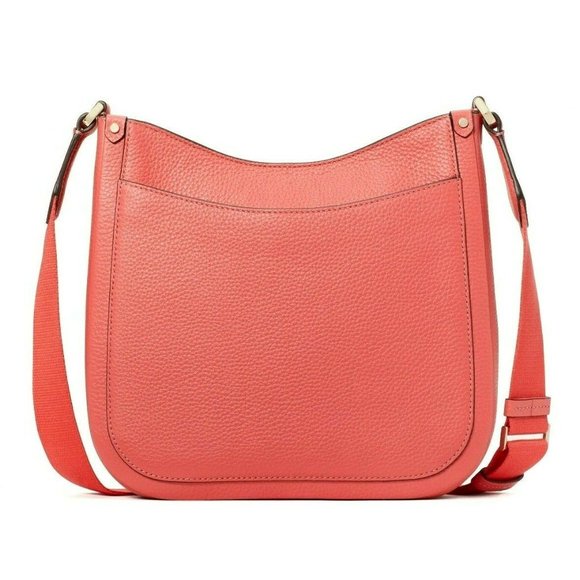 New Kate Spade Roulette Medium Messenger Bag Pebble Leather Peach Melba - Picture 5 of 5